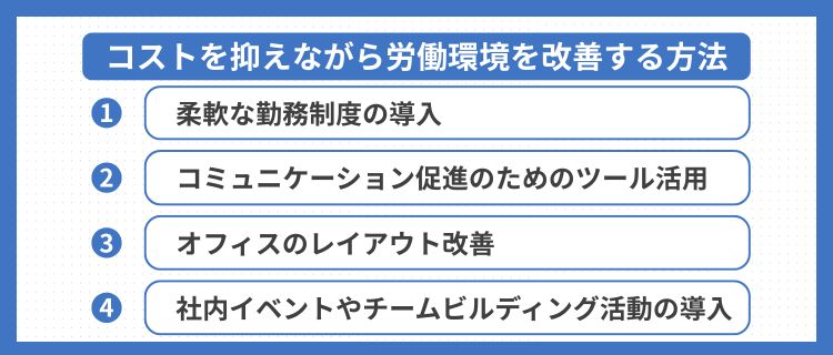 コストを抑えながら労働環境を改善する方法